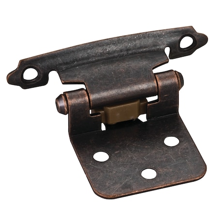 Hardware Resources Traditional 1/2In. Overlay Hinge W/ Screws - Dark Brushed Antique Copper P5011DBAC-R